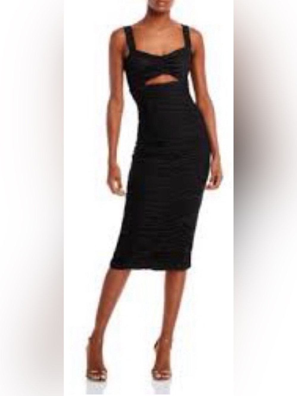 BCBGMAXAZRIA Black Cutout Ruched Dress
